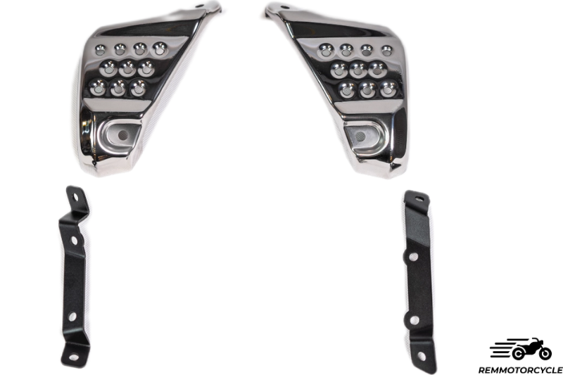 Caches latéraux inox poli pour Triumph Scrambler 400X