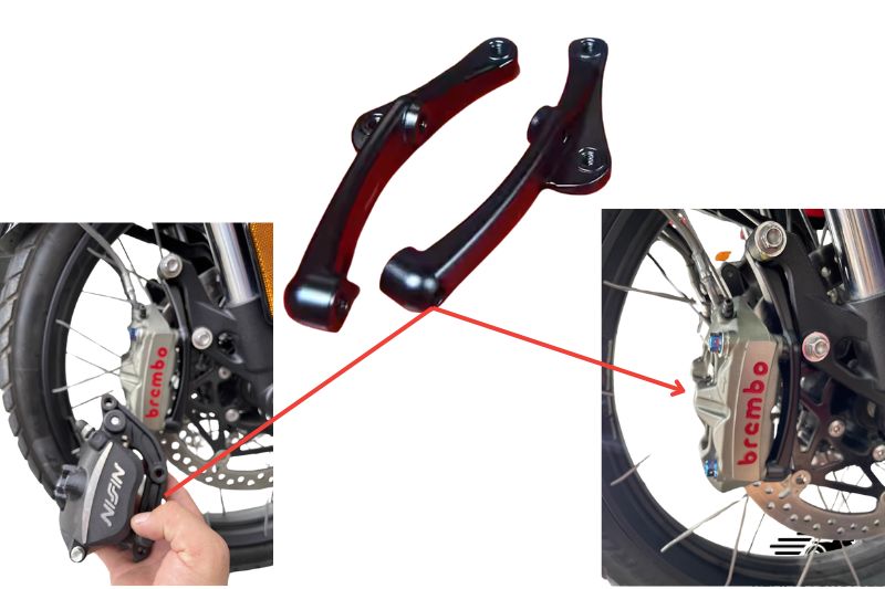 Supports conversion étrier Radial Triumph Scrambler 1200