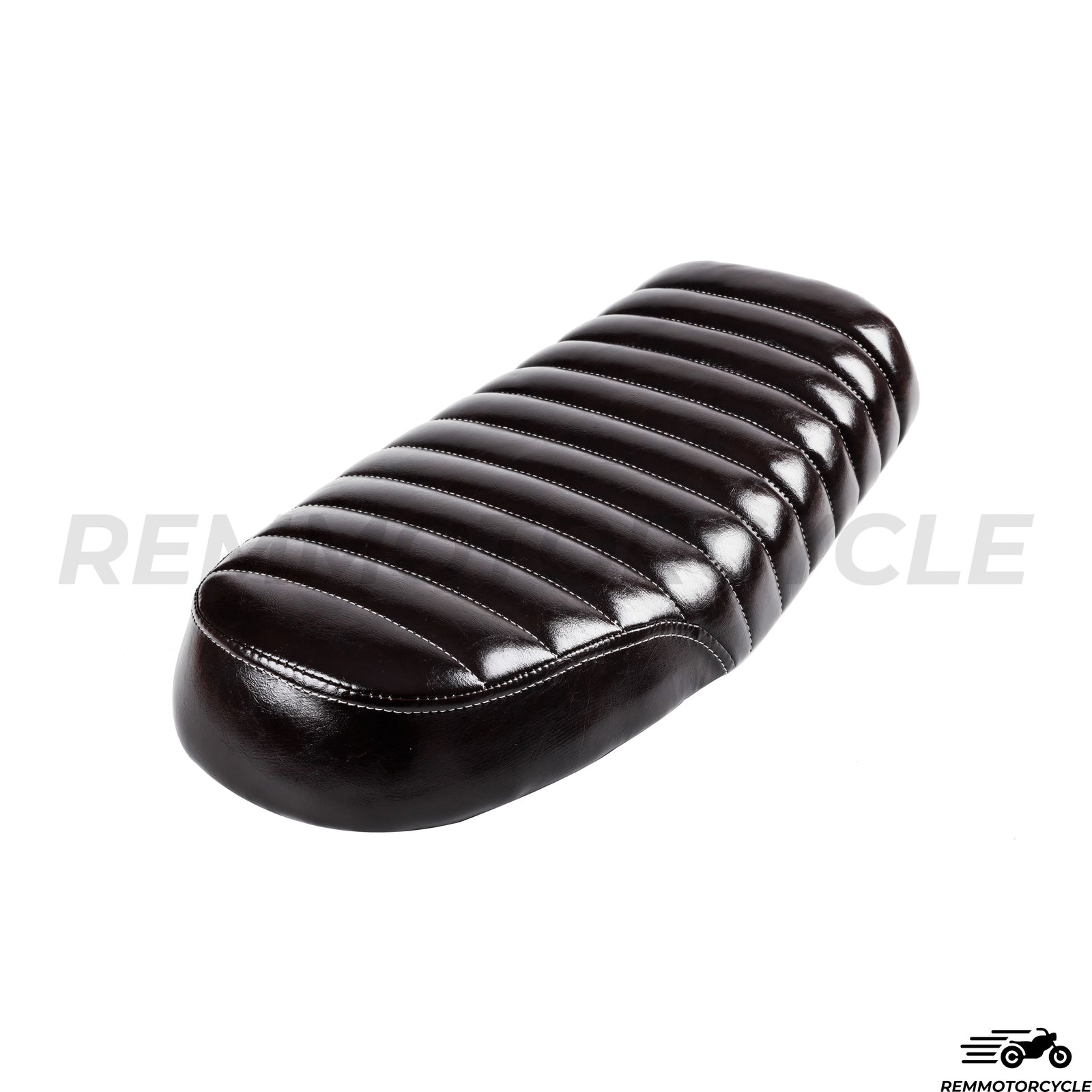 Czarne siodełka białe szwy