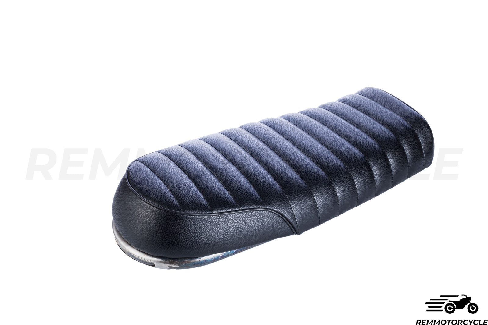 Czarne siodło motocyklowe + krótka płaska pętla + zintegrowane pasmo LED