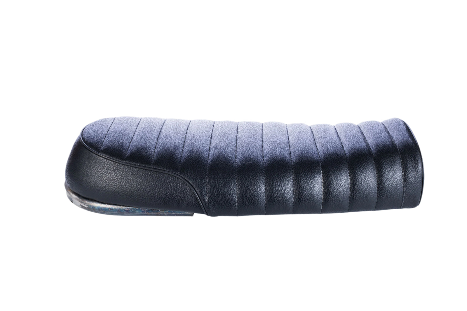 Czarne siodło motocyklowe + krótka płaska pętla + zintegrowane pasmo LED