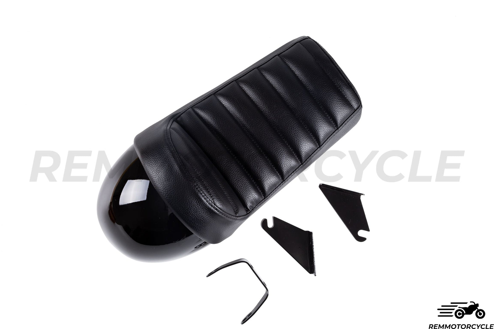 Krótka czarna kawiarnia z czarnym siodłem