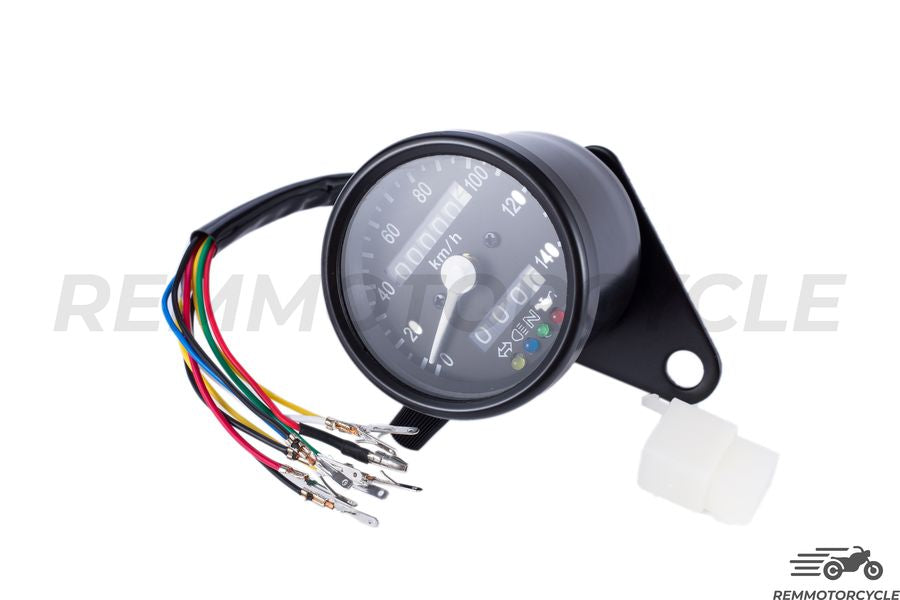 Motocykl Counter Cafe Racer KM/H Black Black Tło 4 Wskaźniki