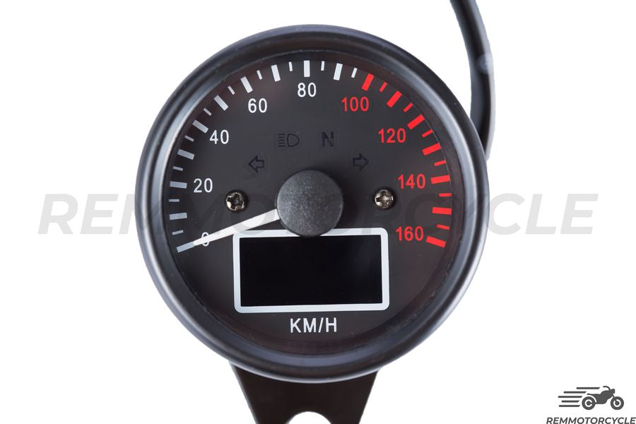 Universal Motorcycle Counter KM/H klasyczny cyfrowy chrom lub czarny