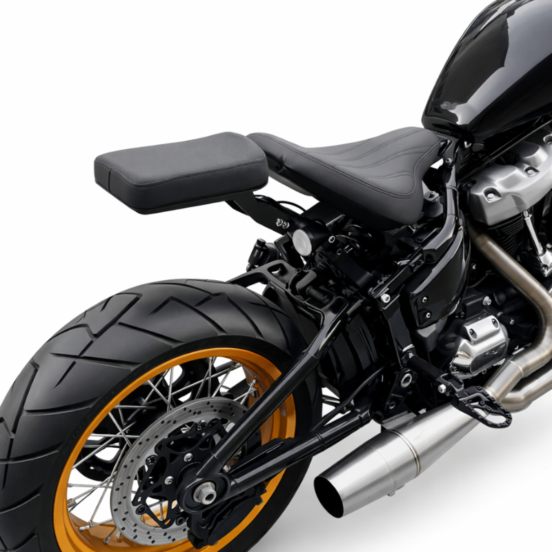 Kit Selle Solo + Selle Passager Amovible avec Feux 3-en-1 pour Harley Softail M8 2018+ Selle passager installée