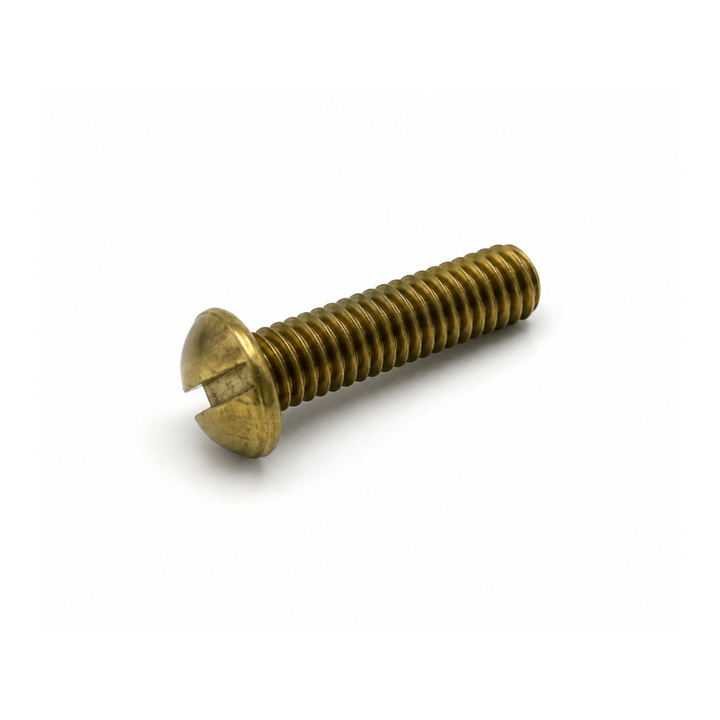 Vis en laiton M6 x 15 mm – Tête ronde fendue GB67