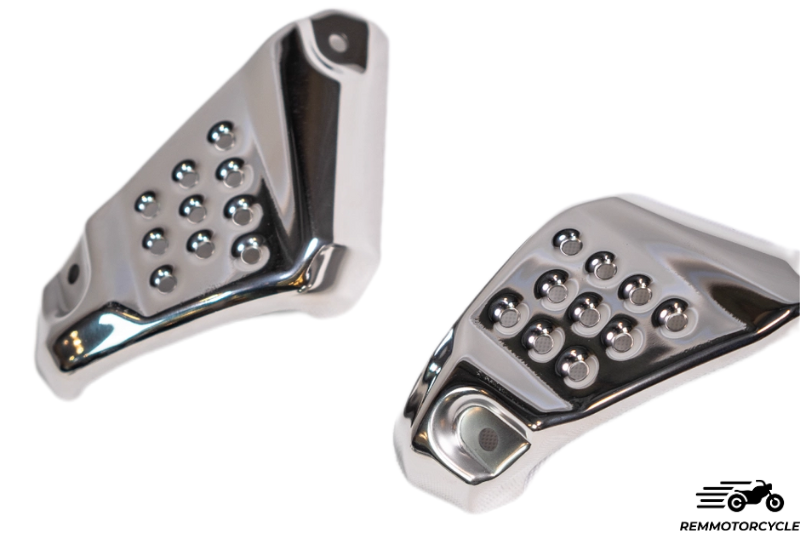Caches latéraux inox poli pour Triumph Scrambler 400X