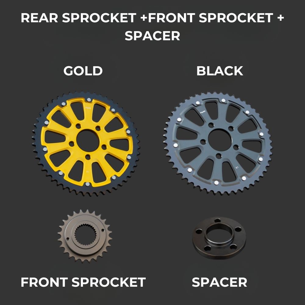 Kit chaîne Sportster – Pignon hybride alu/acier CNC