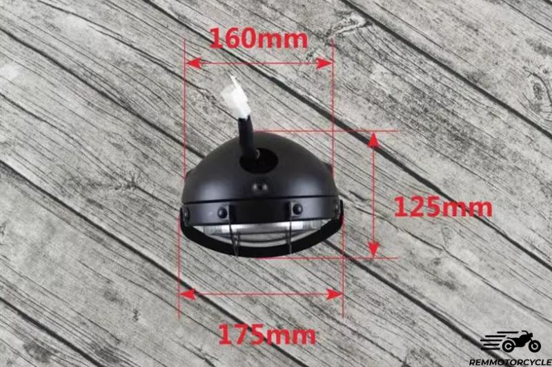 Phare Moto Anneaux LED et Grille Homologué