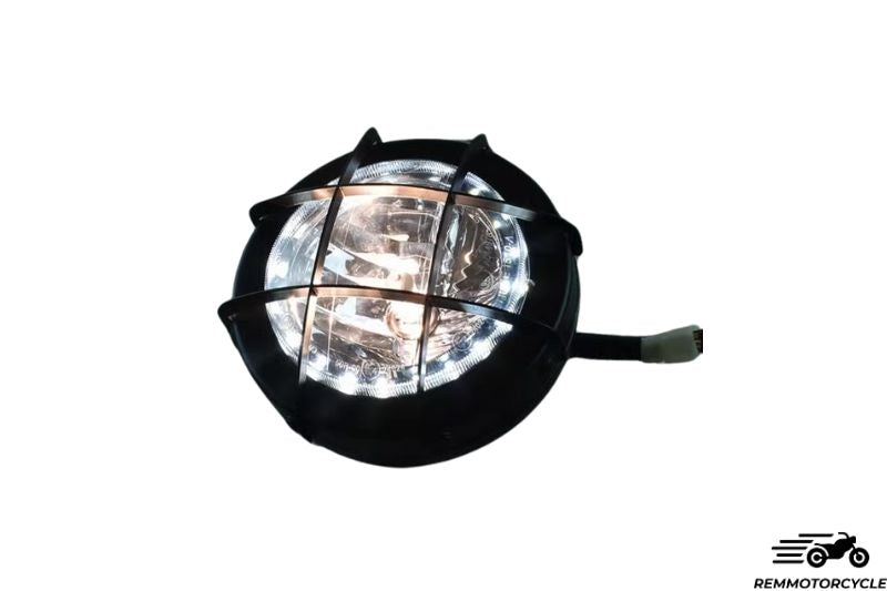 Phare Moto Anneaux LED et Grille Homologué