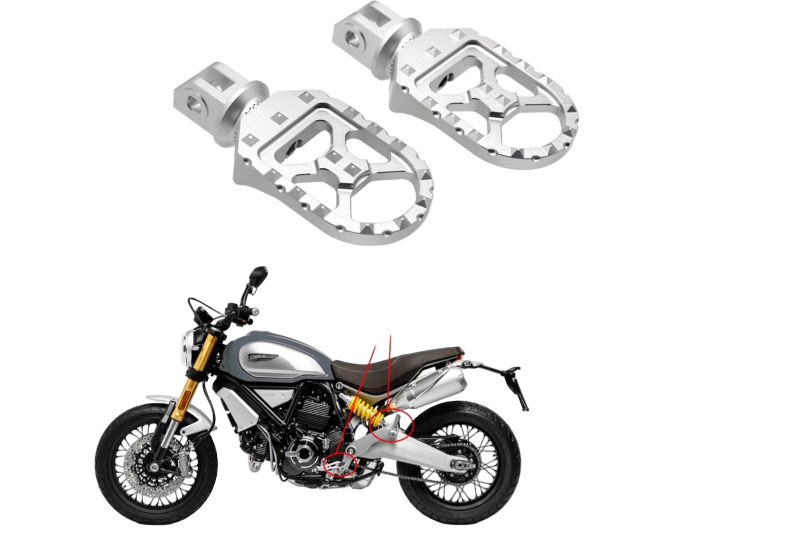 Reposes pieds alu Ducati Scrambler réglable