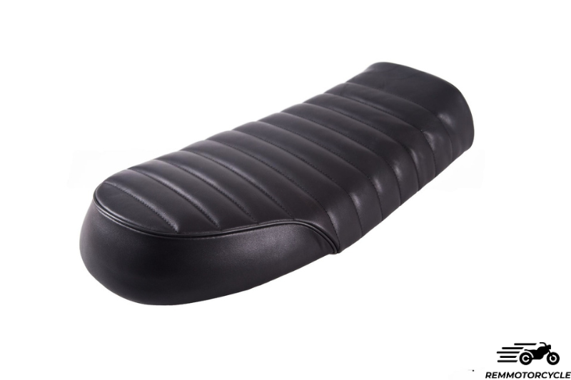 Prawdziwe czarne skórzane siodło vintage płaskie