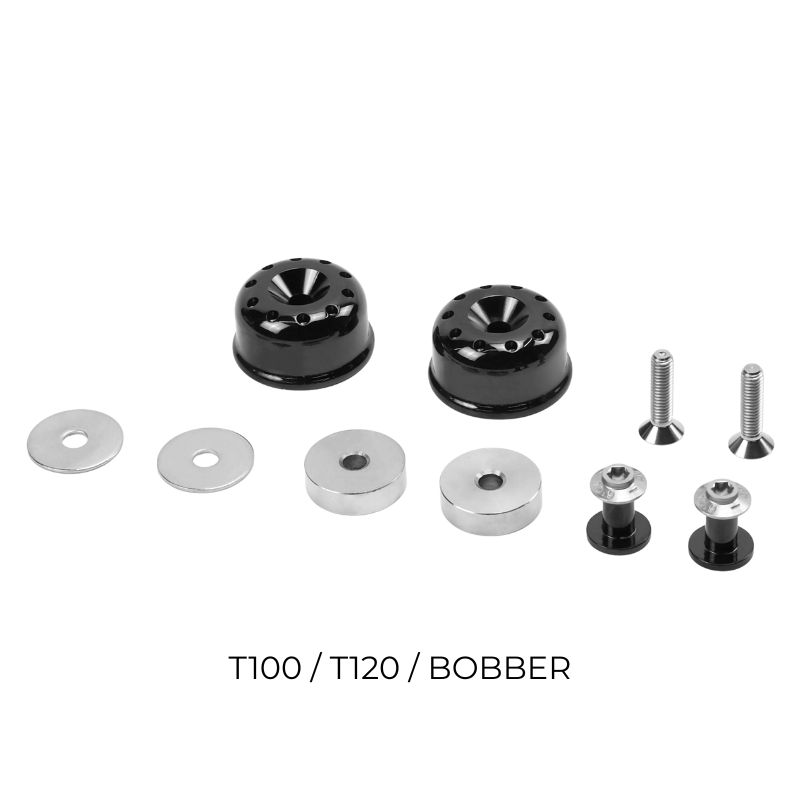 Embouts de guidon laiton (argent ou noir) + adaptateur rétro – BMW R12 / Triumph Classic