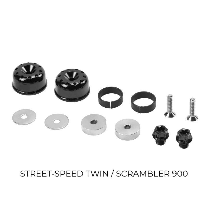 Embouts de guidon laiton (argent ou noir) + adaptateur rétro – BMW R12 / Triumph Classic