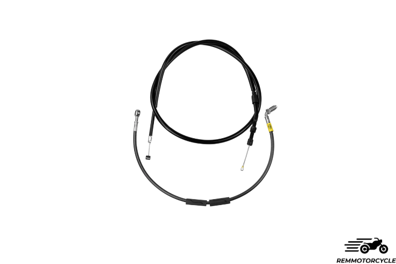 Zestaw Czarnego HEL - Wąż hamulcowy + przedłużony kabel sprzęgła do kierownicy retro