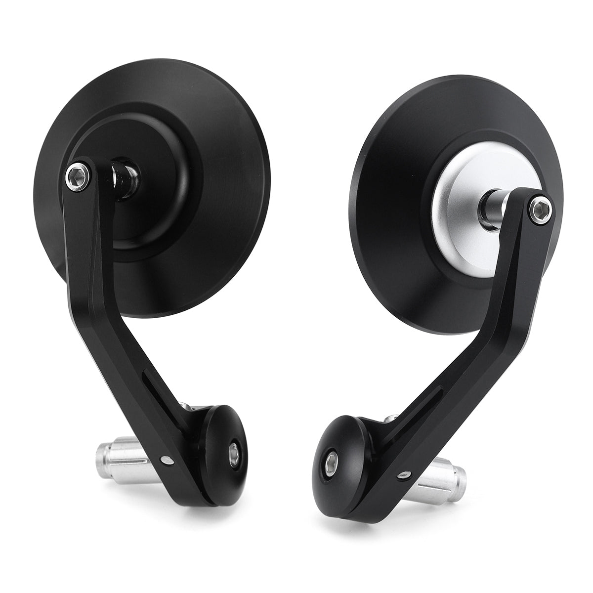 Paire de Rétroviseurs Bout de Guidon Noir Rond 22 mm Version Supérieure CNC - REMMOTORCYCLE