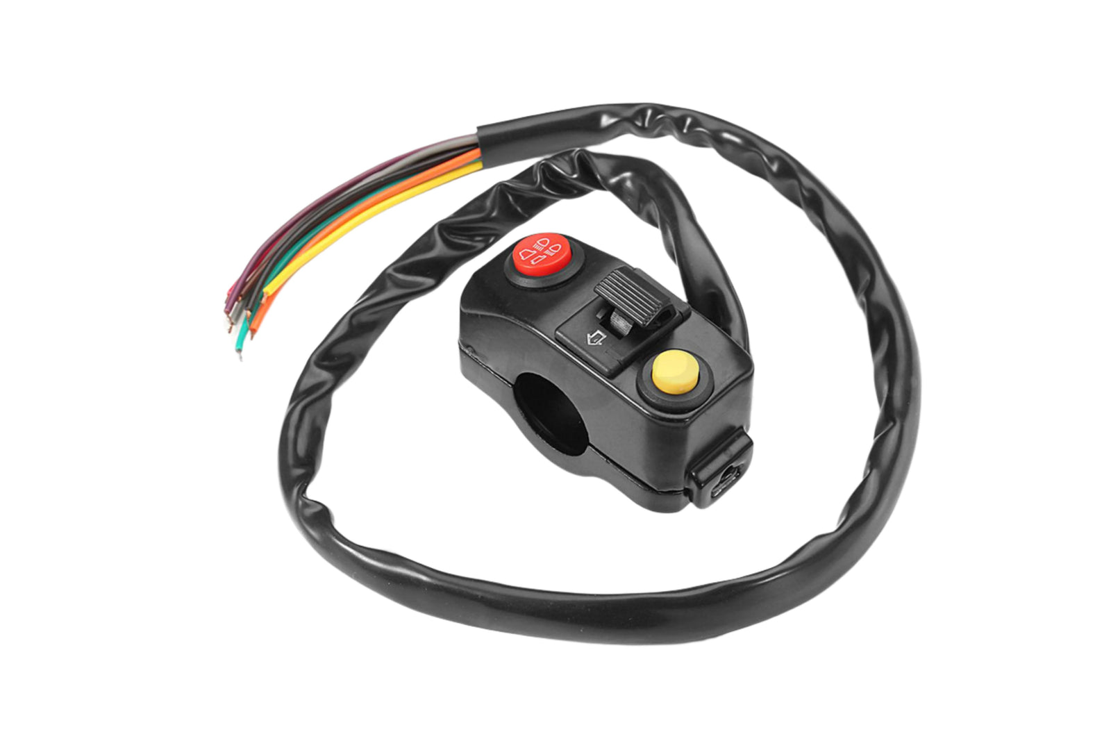 Commodo clignotant moto Alu Klaxon et Feux pour guidon 22mm