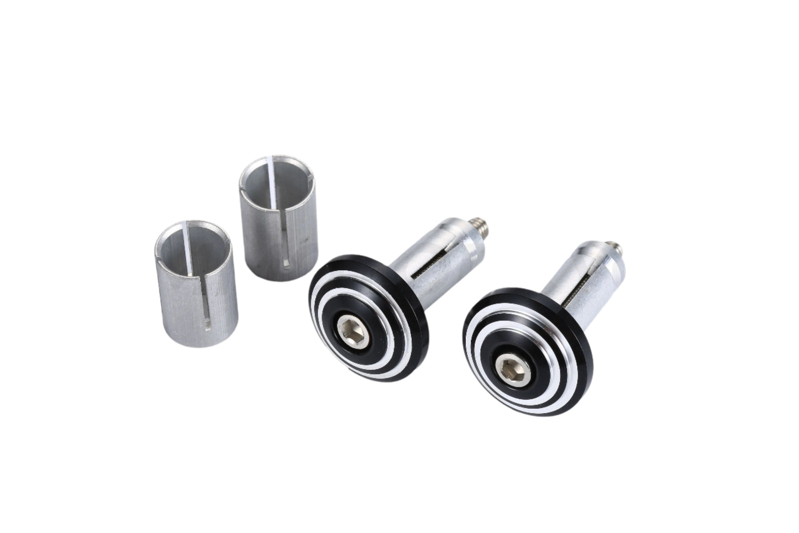 Okrągłe aluminiowe końce kierownicy CNC Black and Srebrne