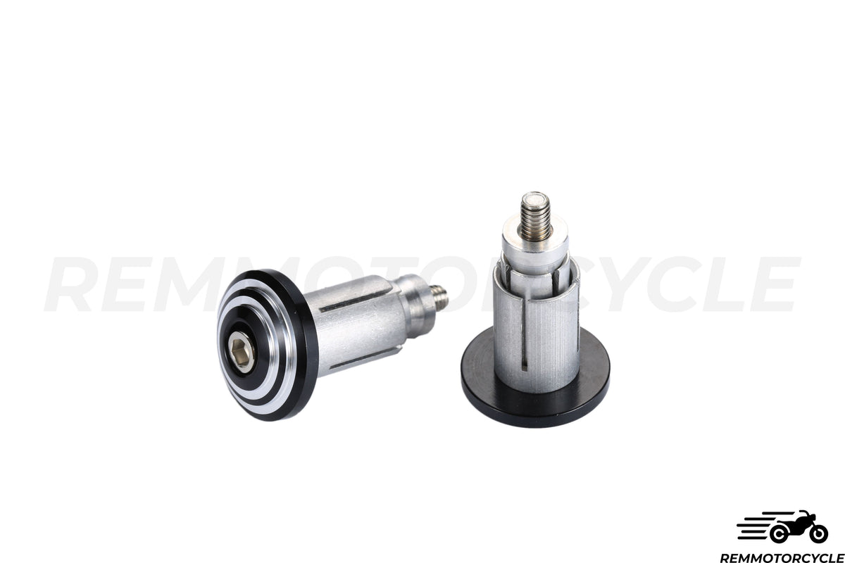 Okrągłe aluminiowe końce kierownicy CNC Black and Srebrne