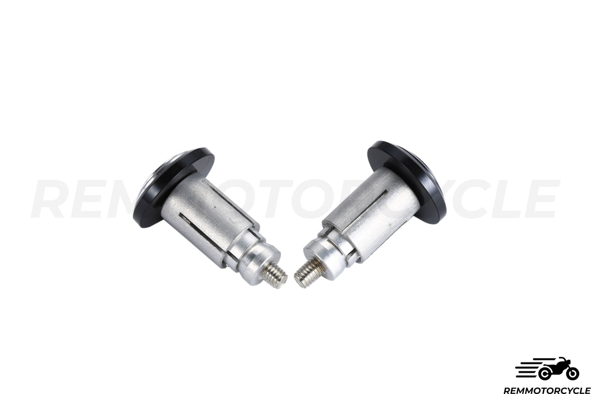 Okrągłe aluminiowe końce kierownicy CNC Black and Srebrne