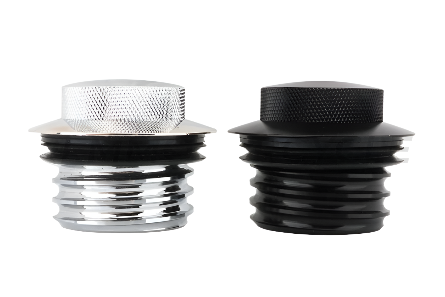 Chowany korek wlewu paliwa Triumph Bonneville w kolorze czarnym lub chromowanym, z aluminium