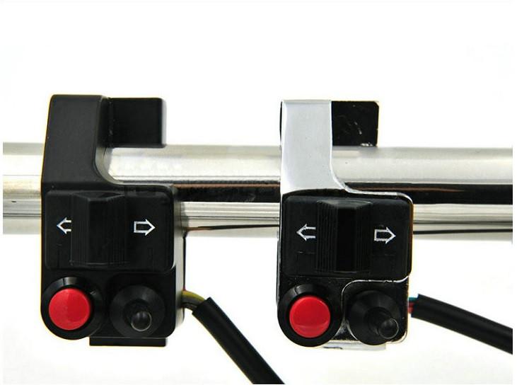 Commodo Phare, Clignotant, et Bouton Poussoir Noir ou Chrome - REMMOTORCYCLE