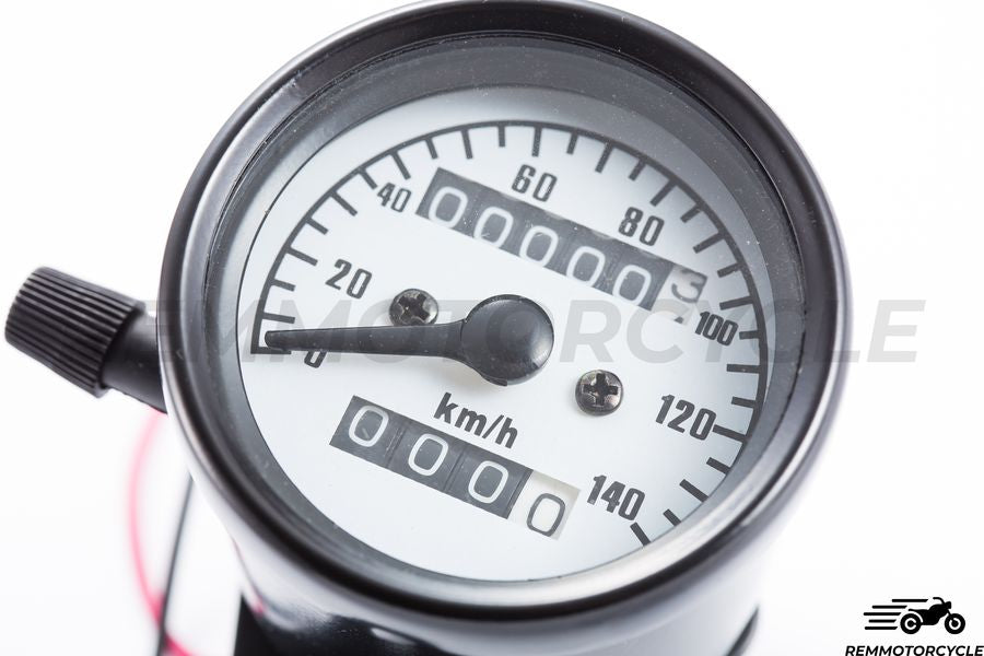 Compteur Moto Vintage Simple blanc