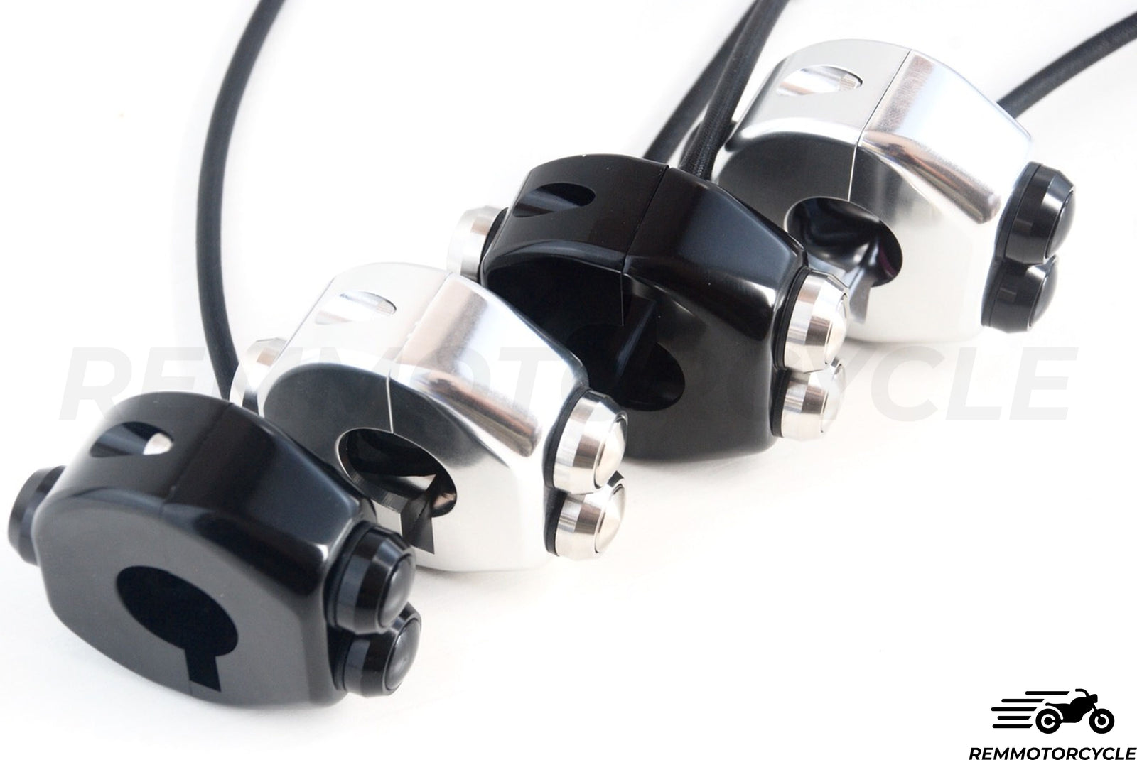 Commodo pour moto BOX CNC 3 boutons 22 ou 25MM