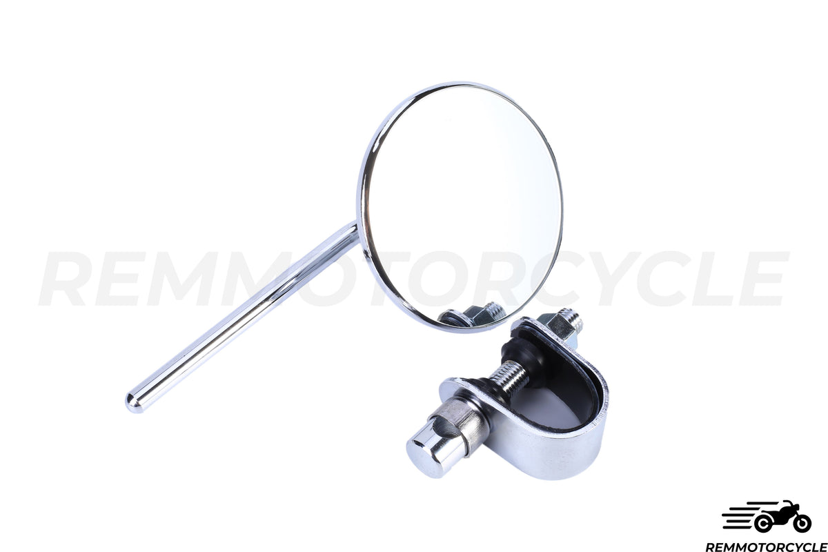 Round Retro Classic Chrome Mirror z wsparciem