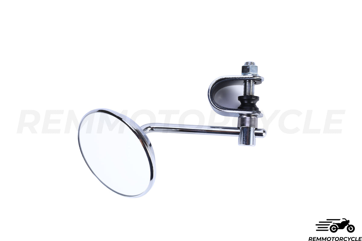 Round Retro Classic Chrome Mirror z wsparciem