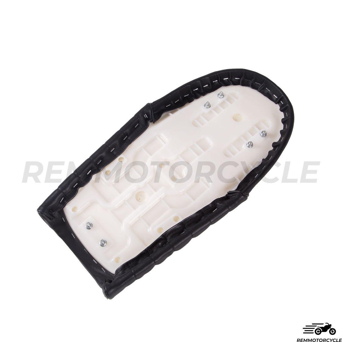 Prawdziwe czarne skórzane siodło vintage płaskie