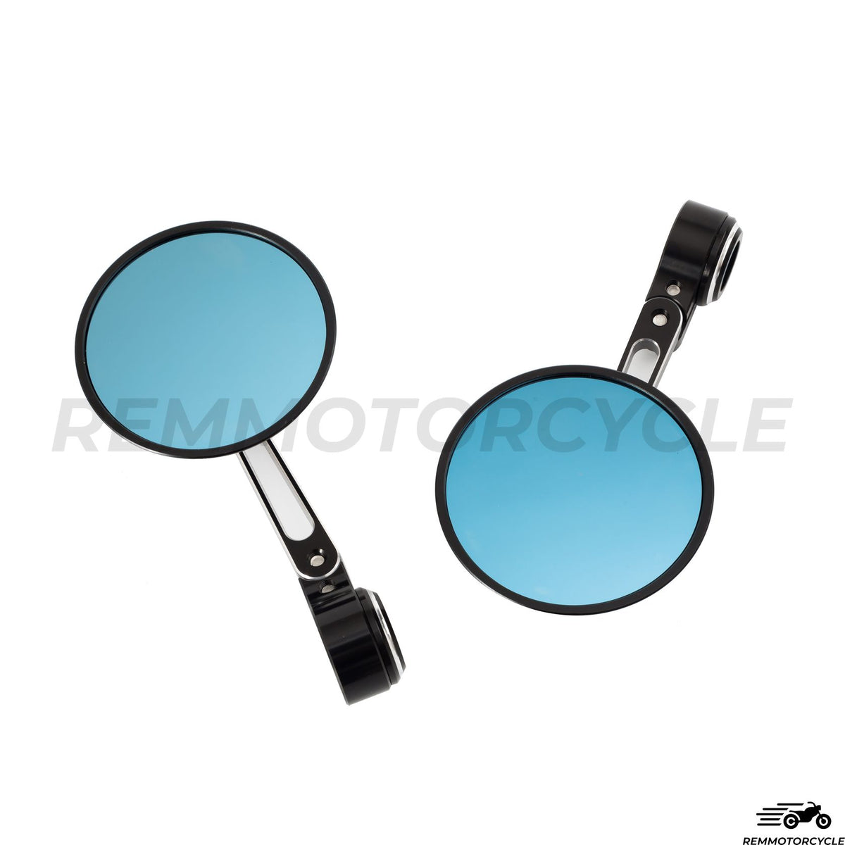 Okrągłe czarne lustra kierownicy CNC 2.0