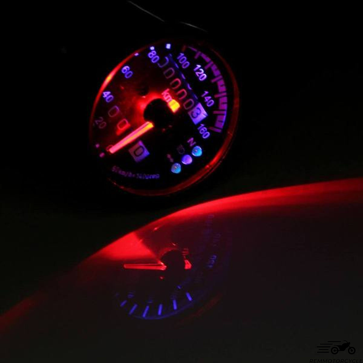 Licznik prędkości motocykli KM/H Czarny tło czarne tło