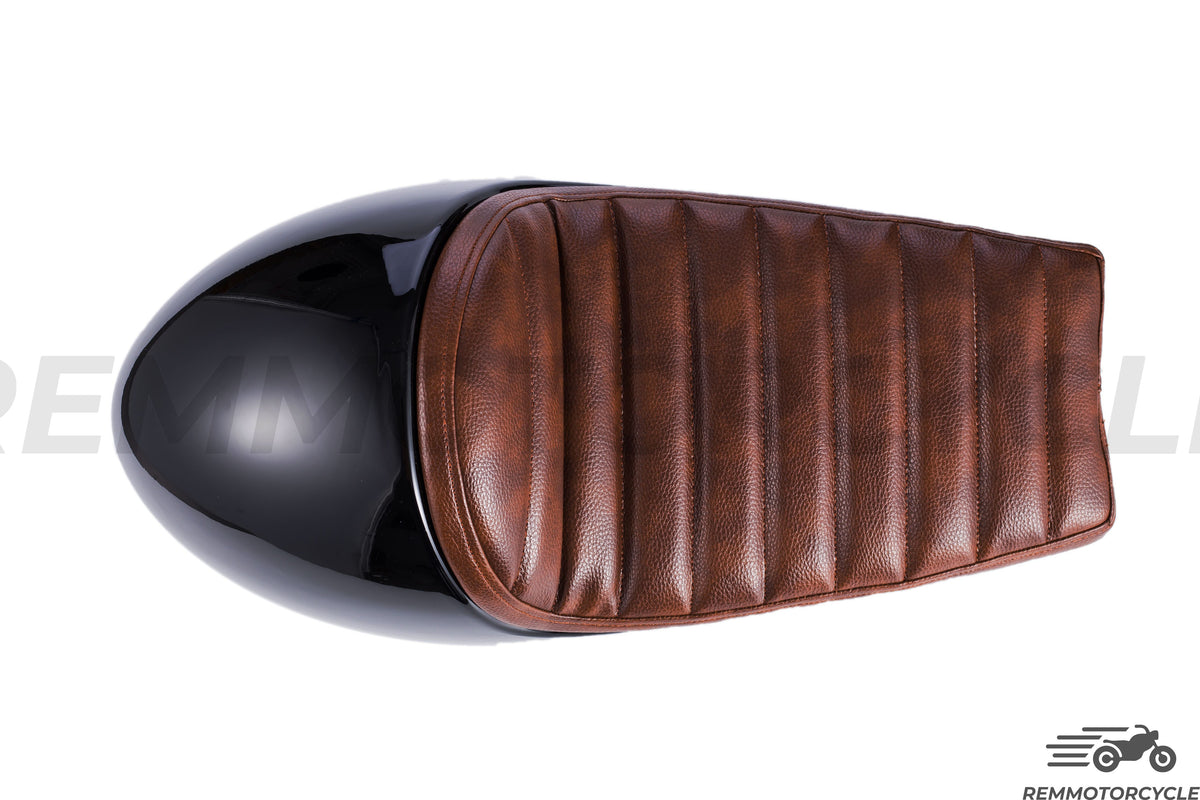 Black Cafe Racer Saddle siedził brązowy