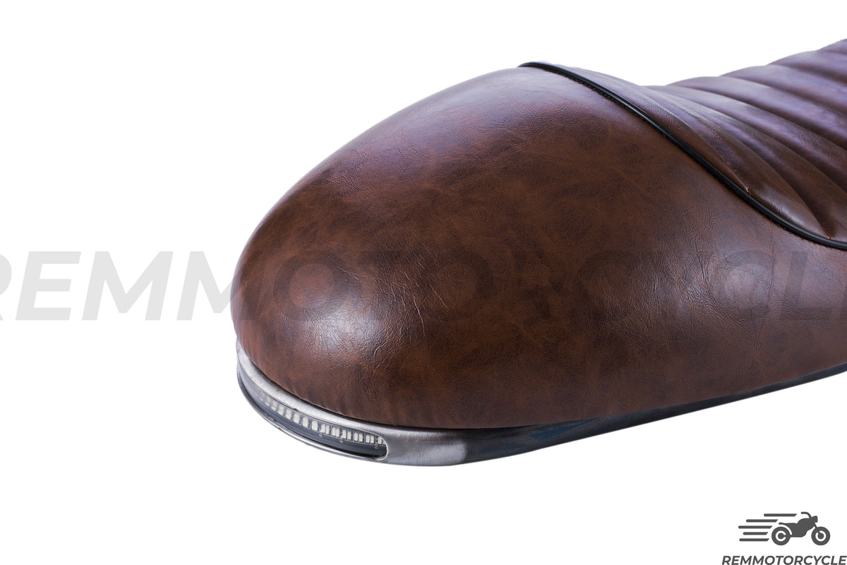 Brown Racing Saddle + Long Flat Loop + LED