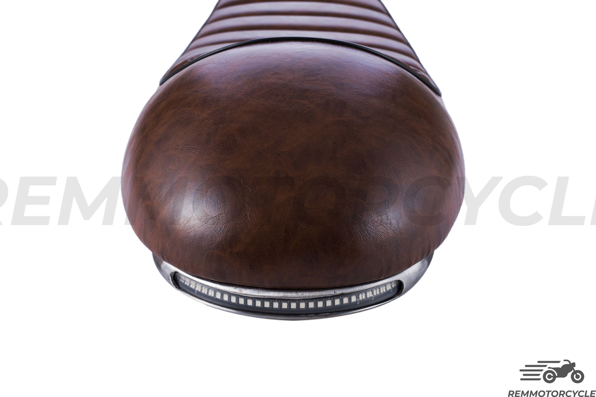 Brown Racing Saddle + Long Flat Loop + LED