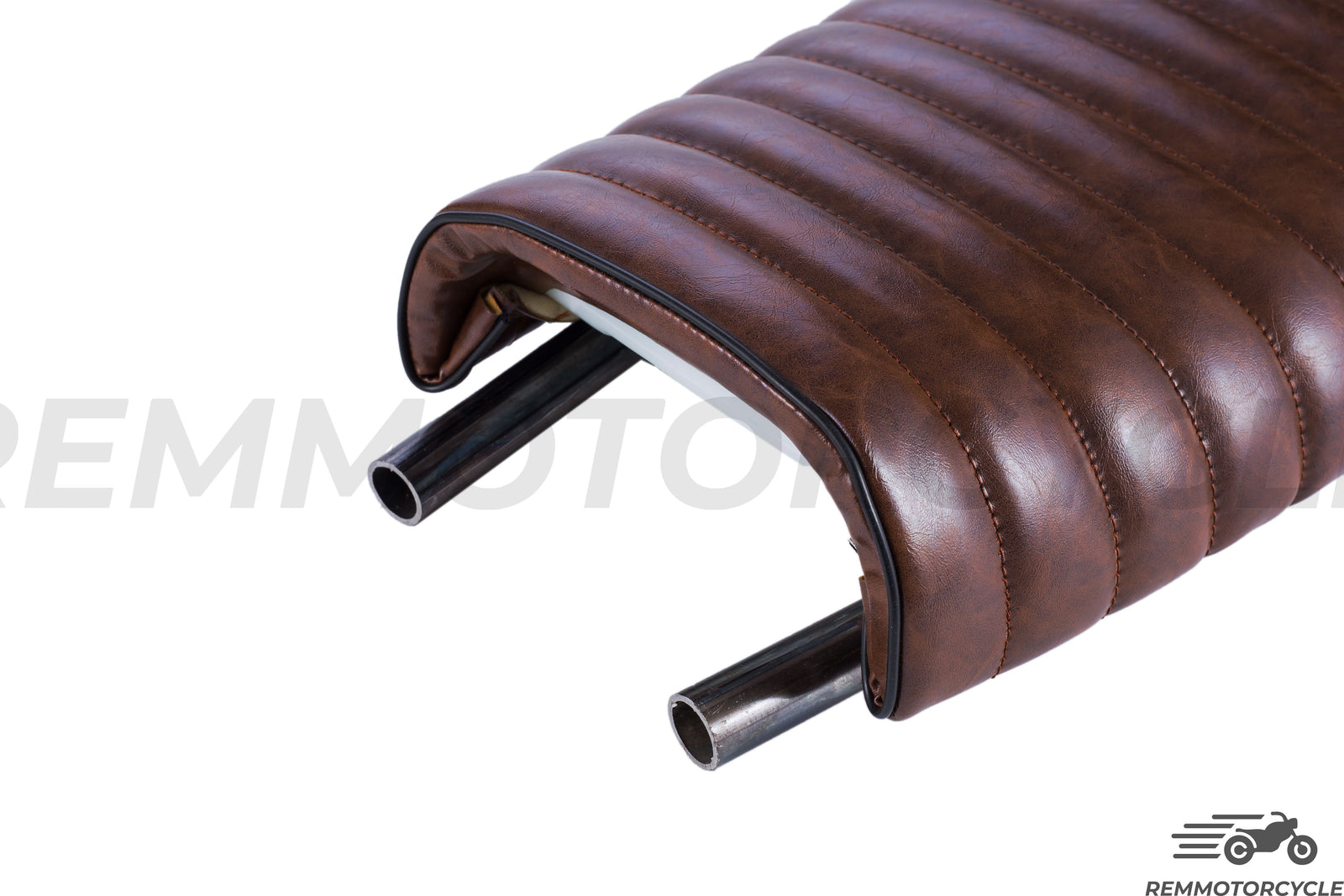 Brązowy siodło Scrambler z tylną pętlą motocyklową i motocyklami LED