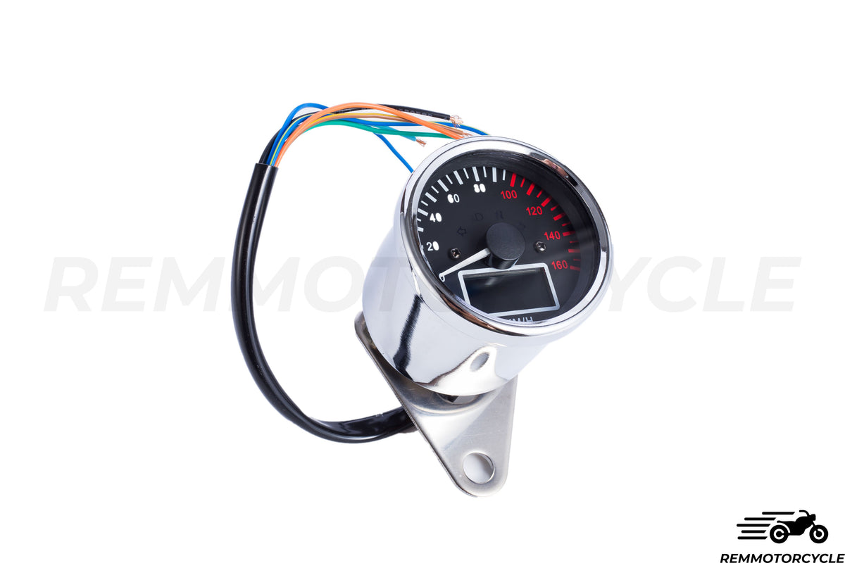 Universal Motorcycle Counter KM/H klasyczny cyfrowy chrom lub czarny