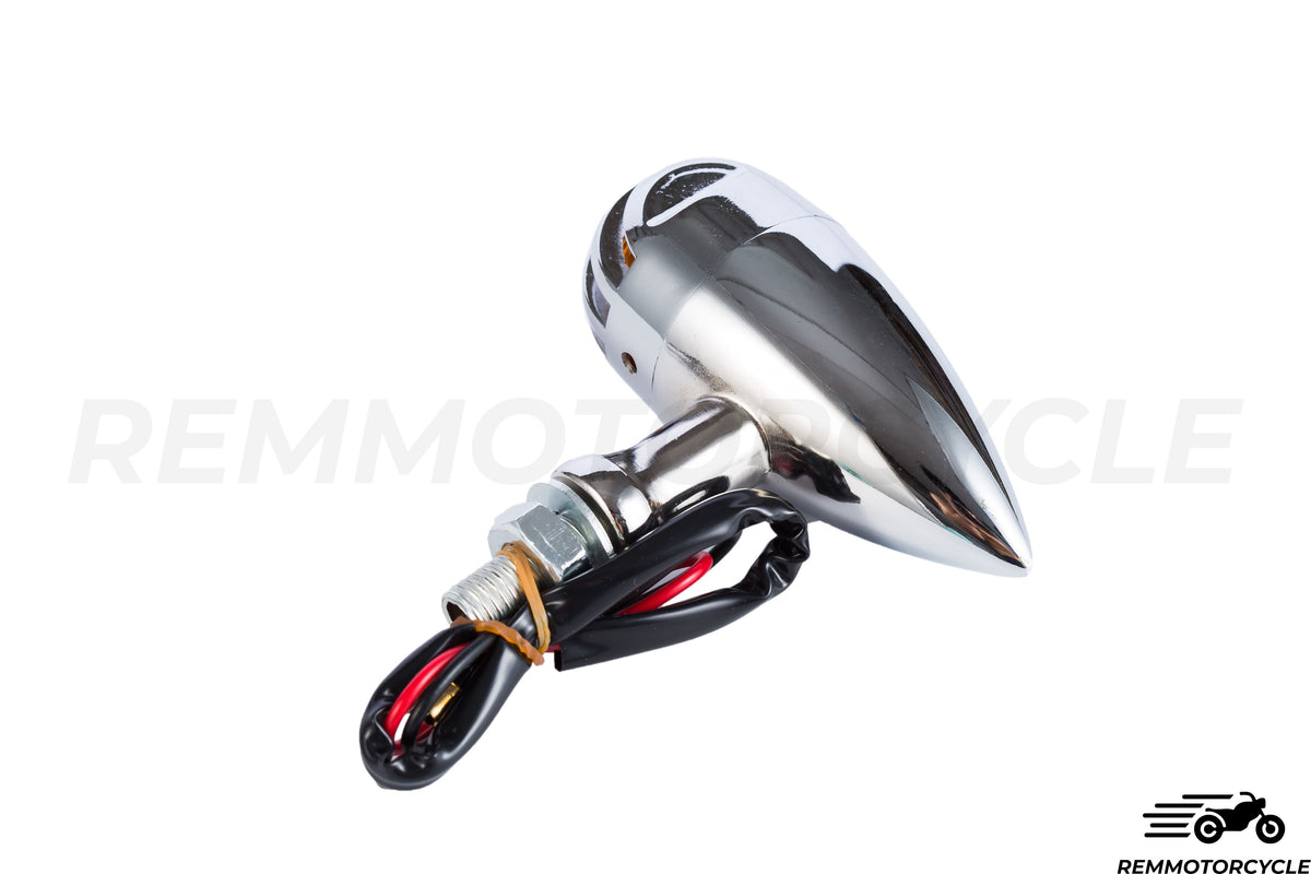 clignotant moto chromé avec Grille