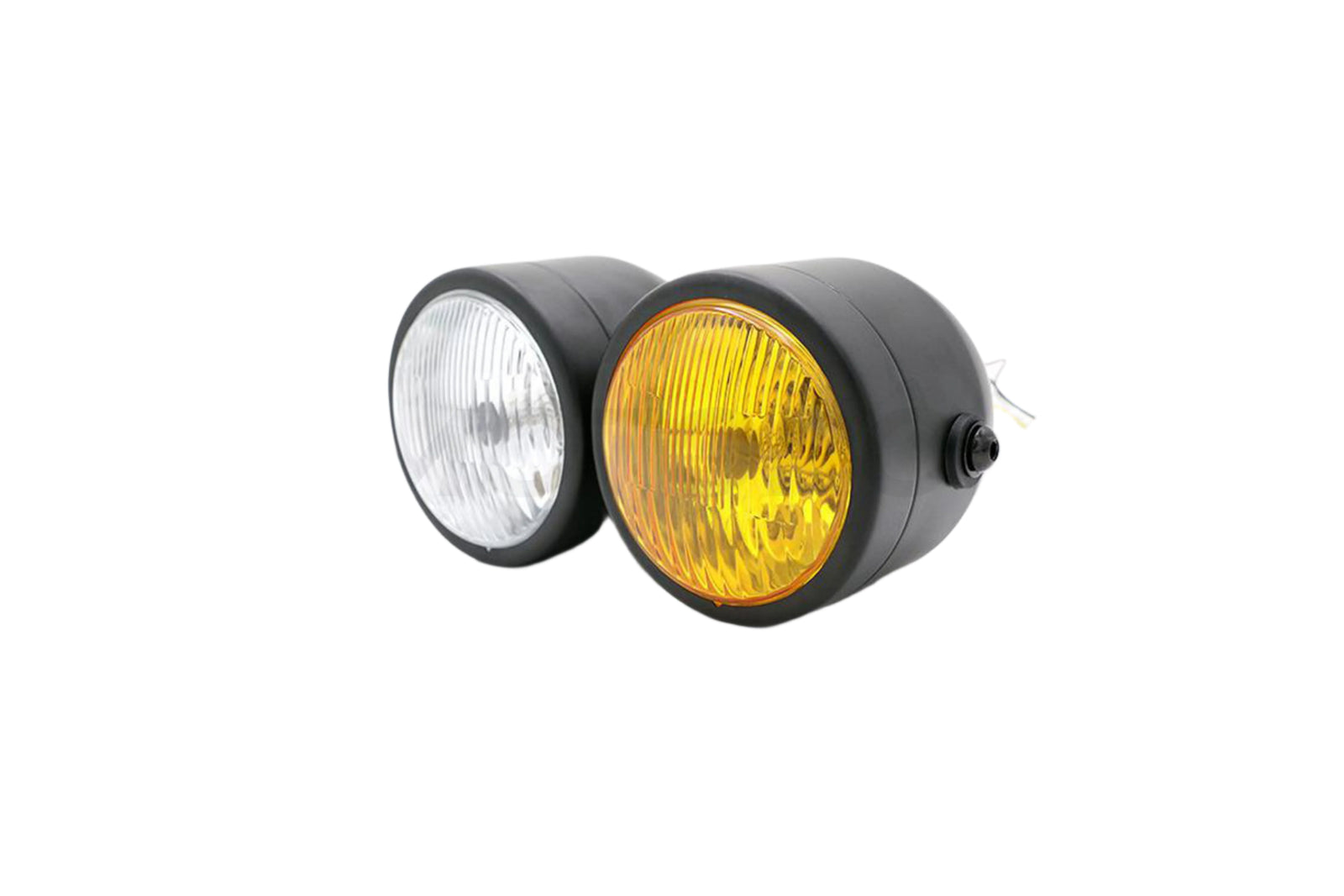 Biało -żółta podwójna optyczna latarnia morska